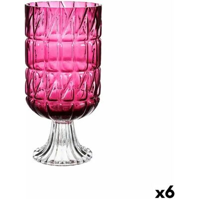 Gift Decor Kristallen vaas Donkerroze - Gravure - 6 Stuks Gift Decor Kristallen vaas Donkerroze - Gravure - 6 Stuks