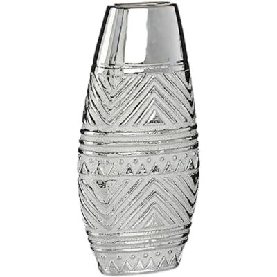 Srebrny wazon ceramiczny - Szerokość - 7x29,5x14 cm - Zestaw 6 Srebrny wazon ceramiczny - Szerokość - 7x29,5x14 cm - Zestaw 6