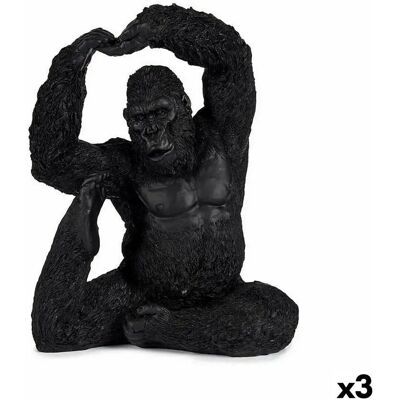 Decoratieve Yoga Gorilla Figurine - Zwart - 3 Stuks Decoratieve Yoga Gorilla Figurine - Zwart - 3 Stuks