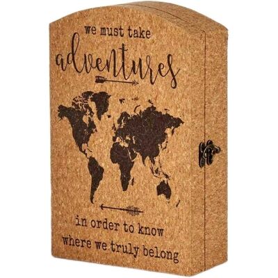 Gift Decor Wereldkaart Bruin Kurk MDF Hout - Sleutelkastje Gift Decor Wereldkaart Bruin Kurk MDF Hout - Sleutelkastje