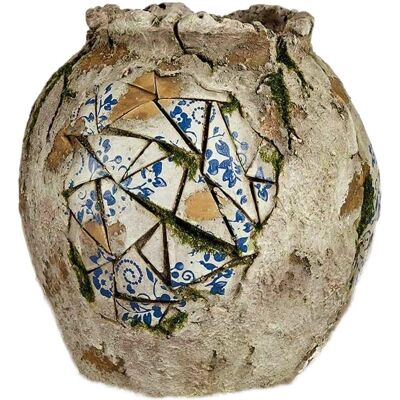 Ibergarden ZD19026 Blue White Grey Polyresin Garden Figure Vase - Garden Figure Ibergarden ZD19026 Blue White Grey Polyresin Garden Figure Vase - Garden Figure