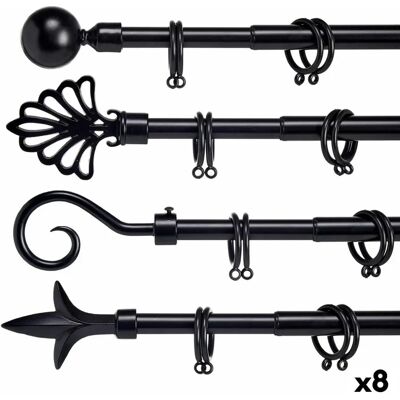 Gift Decor Black Iron Extendable Curtain Bar - 5 x 122 x 5 cm Gift Decor Black Iron Extendable Curtain Bar - 5 x 122 x 5 cm