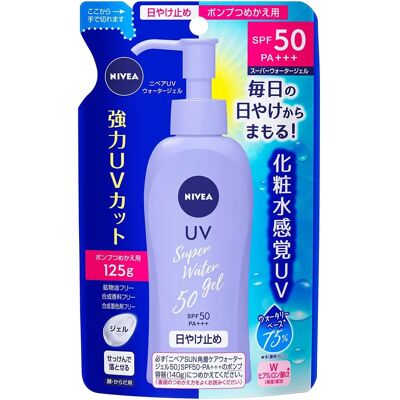 Nivea UV Water Gel SPF50 PA+++ Refill - 125g Sunscreen for face and body Nivea UV Water Gel SPF50 PA+++ Refill - 125g Sunscreen for face and body