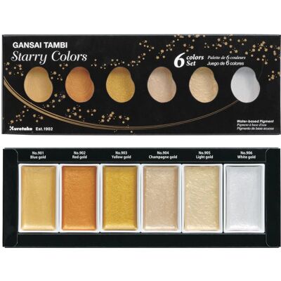 Kuretake Gansai Tambi Sternenfarben 6er Set - Aquarellfarben Kuretake Gansai Tambi Sternenfarben 6er Set - Aquarellfarben