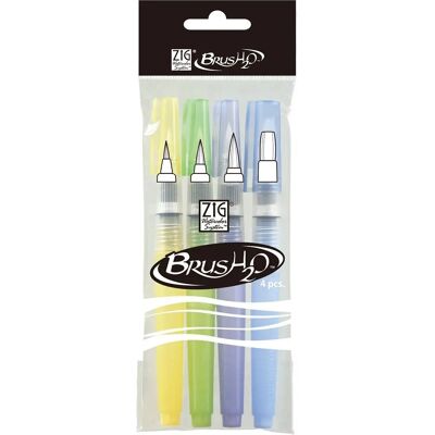 Zig Watercolour Brush Set - 4 pcs Portable Watercolor Brushes Zig Watercolour Brush Set - 4 pcs Portable Watercolor Brushes