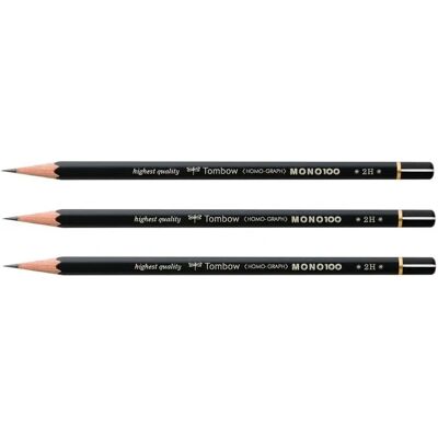 Tombow Mono 100 - 2H Bleistift - Hoher Kontrast, Sechskant, Langlebig Tombow Mono 100 - 2H Bleistift - Hoher Kontrast, Sechskant, Langlebig