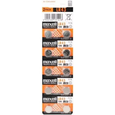 Pila de botón alcalina Maxell LR43 - Batería Pila de botón alcalina Maxell LR43 - Batería