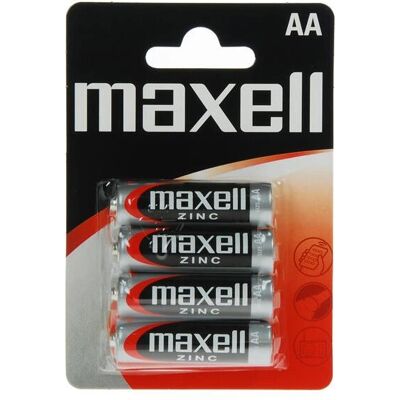Maxell 4 x AA Zinc-Carbon Batterie - Batterietyp: AA Salz, Spannung: 1,5V Maxell 4 x AA Zinc-Carbon Batterie - Batterietyp: AA Salz, Spannung: 1,5V