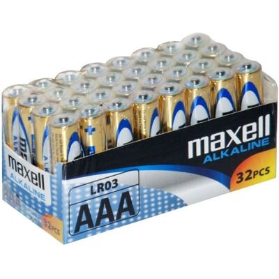 Piles alcalines Maxell LR03 AAA - Pack de 32 Piles alcalines Maxell LR03 AAA - Pack de 32