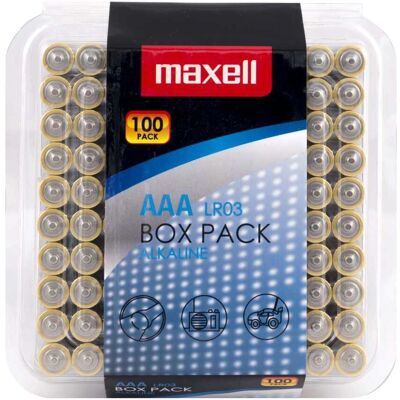Maxell Confezione da 100 Batterie AAA - Per dispositivi a basso consumo Maxell Confezione da 100 Batterie AAA - Per dispositivi a basso consumo