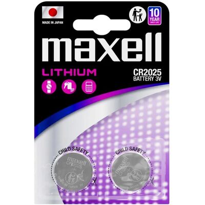 Maxell CR2025 Lithium Knopfbatterie - 10 Jahre Haltbarkeit Maxell CR2025 Lithium Knopfbatterie - 10 Jahre Haltbarkeit