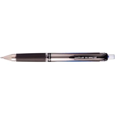 Uni-Ball Gel Impact Retractable mit 1mm Spitze - Schwarzer Körper Blau Tinte Uni-Ball Gel Impact Retractable mit 1mm Spitze - Schwarzer Körper Blau Tinte