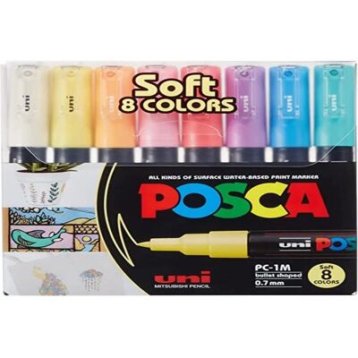 Posca PC1MC Feinspitzen-Marker - 8 Stück - Sanfte Farben Posca PC1MC Feinspitzen-Marker - 8 Stück - Sanfte Farben