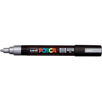 Marcador Uni Posca Argento - Punta a proiettile da 2,5mm per superfici Marcador Uni Posca Argento - Punta a proiettile da 2,5mm per superfici