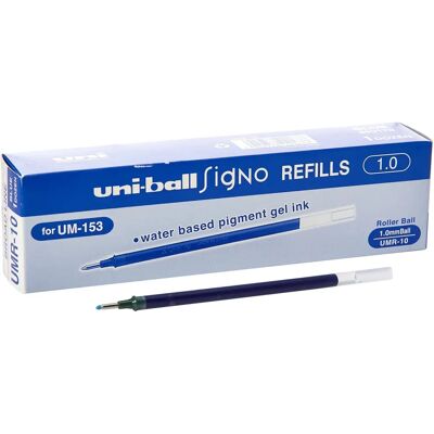 Uni-Ball Uni Gel Tintenroller Signo Stift Nachfüllung Wasserfest - Nachfüllpackung - Blau Uni-Ball Uni Gel Tintenroller Signo Stift Nachfüllung Wasserfest - Nachfüllpackung - Blau