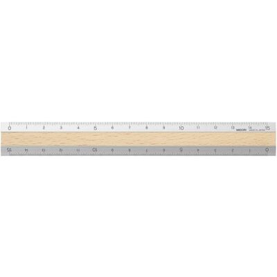 Règle en Aluminium et Bois Marron Clair Midori - 15cm - Publicité Règle en Aluminium et Bois Marron Clair Midori - 15cm - Publicité