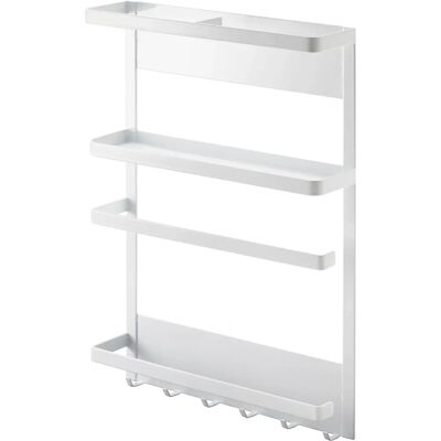 Yamazaki Magnetic Refrigerator Side Rack - White - Support de rangement - Kitchen Organizer - Tower Yamazaki Magnetic Refrigerator Side Rack - White - Support de rangement - Kitchen Organizer - Tower