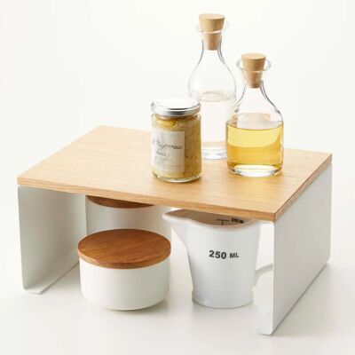 Yamazaki - 3923 - Blanc - Bois - Rack shelf - Publicité Yamazaki - 3923 - Blanc - Bois - Rack shelf - Publicité
