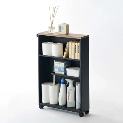 Étagère de salle de bain Yamazaki 4307 - Gain de place - Acier noir, Bois - Publicité Étagère de salle de bain Yamazaki 4307 - Gain de place - Acier noir, Bois - Publicité