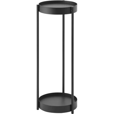 Yamazaki Zwart 2-laags Plantstand met Wielen - Binnen Yamazaki Zwart 2-laags Plantstand met Wielen - Binnen