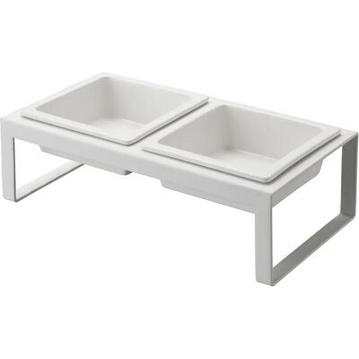 Yamazaki - Elevated Cat Bowl Tower - Steel & Ceramic Yamazaki - Elevated Cat Bowl Tower - Steel & Ceramic