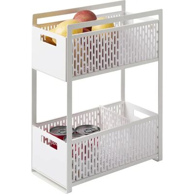 Yamazaki Home Europe 2-stöckiges Aufbewahrungskorb-Set Weiß Yamazaki Home Europe 2-stöckiges Aufbewahrungskorb-Set Weiß