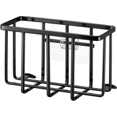 Yamazaki Home Schwarzes Klebepaneel mit Korb Yamazaki Home Schwarzes Klebepaneel mit Korb