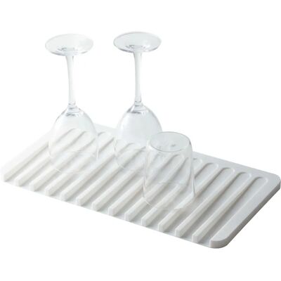 Yamazaki Flow Dish Drying Mat - White Yamazaki Flow Dish Drying Mat - White