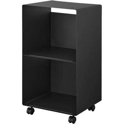 Yamazaki Home Europe 2-stöckiges Schallplatten-Regal mit Rollen Schwarz Yamazaki Home Europe 2-stöckiges Schallplatten-Regal mit Rollen Schwarz