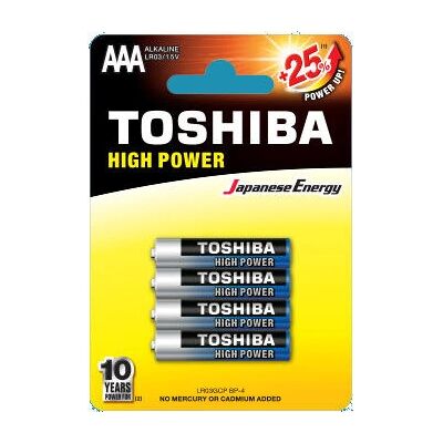 Bateria doméstica Toshiba LR03GCP BP-4 - AAA Alcalino Bateria doméstica Toshiba LR03GCP BP-4 - AAA Alcalino