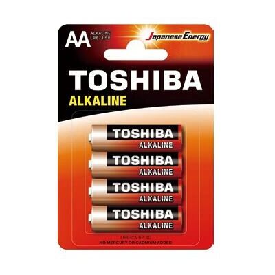 Piles alcalines Toshiba LR6GCA BP-4C AA pour maison - Publicité Piles alcalines Toshiba LR6GCA BP-4C AA pour maison - Publicité