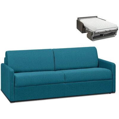 Canapé 4 places convertible Vente-Unique - Turquoise - 160cm Lit - Publicité Canapé 4 places convertible Vente-Unique - Turquoise - 160cm Lit - Publicité