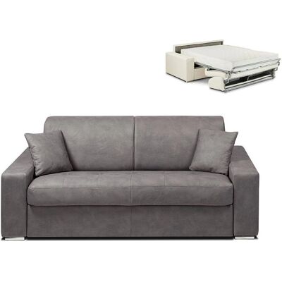 Vente-Unique Emir Grau Stoff Velours Schlafsofa - 3 Sitze Vente-Unique Emir Grau Stoff Velours Schlafsofa - 3 Sitze