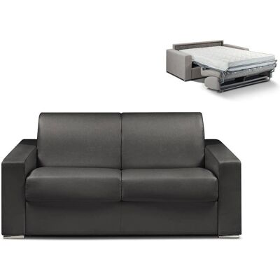 Canapé-Lit Italien 2 Places Cuir Synthétique Noir - Mobilier - Publicité Canapé-Lit Italien 2 Places Cuir Synthétique Noir - Mobilier - Publicité
