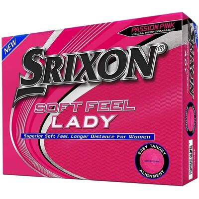 Balles de golf Soft Feel pour dames Srixon - Rose - Pack de 12 - Publicité Balles de golf Soft Feel pour dames Srixon - Rose - Pack de 12 - Publicité