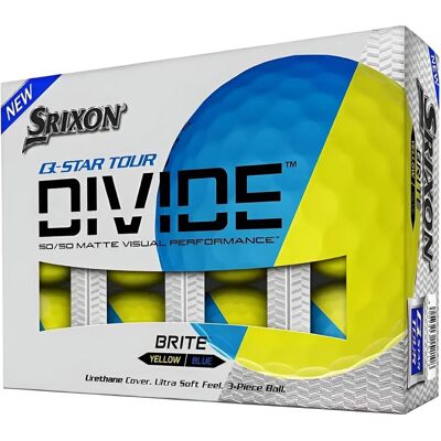 Ballons de golf Srixon Q-Star Tour Divide - Jaune/Bleu - Publicité Ballons de golf Srixon Q-Star Tour Divide - Jaune/Bleu - Publicité