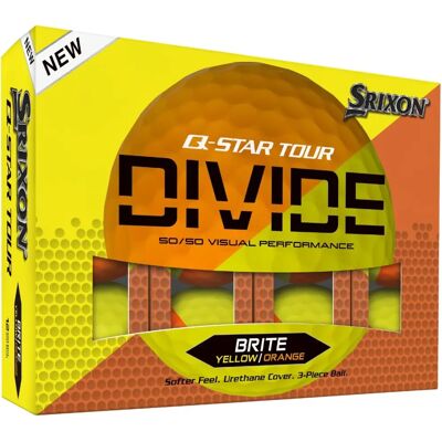 Srixon Balles de golf Q-Star Tour Divide 2, jaune/orange - Publicité Srixon Balles de golf Q-Star Tour Divide 2, jaune/orange - Publicité