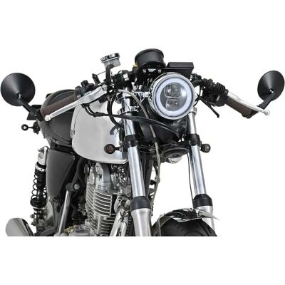 Rétroviseurs Daytona pour moto - Ensemble homologué rond avec adaptateurs d'embout de guidon - Publicité Rétroviseurs Daytona pour moto - Ensemble homologué rond avec adaptateurs d'embout de guidon - Publicité