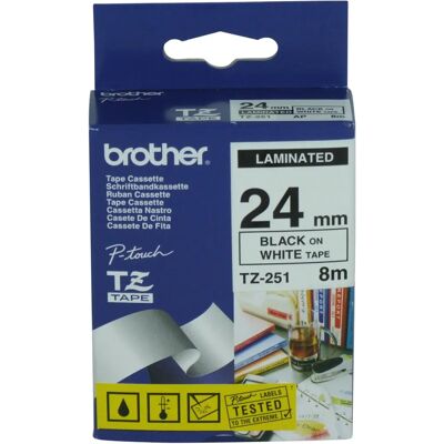 Brother TZ-251 Laminierte Etikettenrolle - Etikettenband Brother TZ-251 Laminierte Etikettenrolle - Etikettenband