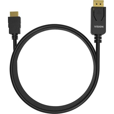 Vision Professionnel - Câble vidéo DisplayPort HDMI - 1 m - Noir - Support 4K - Publicité Vision Professionnel - Câble vidéo DisplayPort HDMI - 1 m - Noir - Support 4K - Publicité