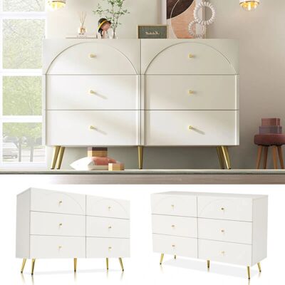 REDOM - Cassettiera 6 - Cream white - Chest of drawers REDOM - Cassettiera 6 - Cream white - Chest of drawers