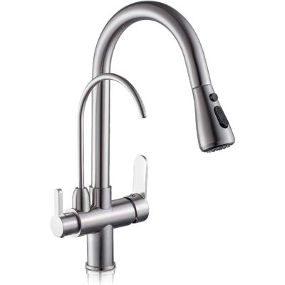 ROSMMEL - Grifo de Níquel Cepillado 3 Vías Osmosis Inversa - Grifo ROSMMEL - Grifo de Níquel Cepillado 3 Vías Osmosis Inversa - Grifo