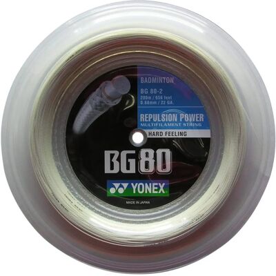 Yonex BG80 Badminton String - 200m Rull Hvit - Badminton String Yonex BG80 Badminton String - 200m Rull Hvit - Badminton String