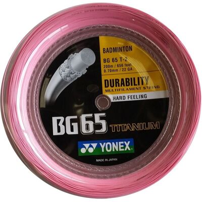 Yonex Bg 65 Titanium 200 M - Corda Badminton Rosa Yonex Bg 65 Titanium 200 M - Corda Badminton Rosa