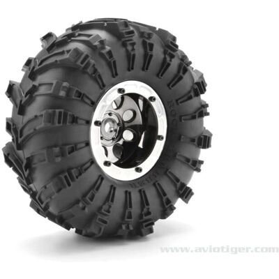 HPI Rock 8 bead lock 55x36mm zwart chroom wiel HPI Rock 8 bead lock 55x36mm zwart chroom wiel