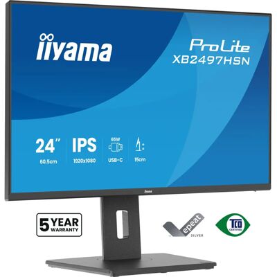 iiyama ProLite XB2497HSN-B1 Monitor - 23,8" Full HD 100Hz IPS USB-C Regulowany w wysokości iiyama ProLite XB2497HSN-B1 Monitor - 23,8" Full HD 100Hz IPS USB-C Regulowany w wysokości