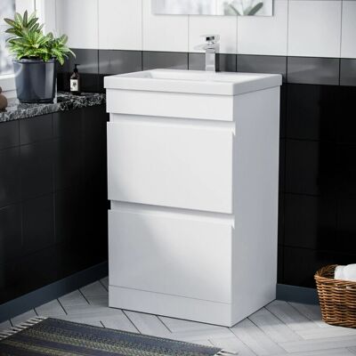 Nes Home - Hardie 500mm 2 Drawer - White - Vanity Cabinet Nes Home - Hardie 500mm 2 Drawer - White - Vanity Cabinet