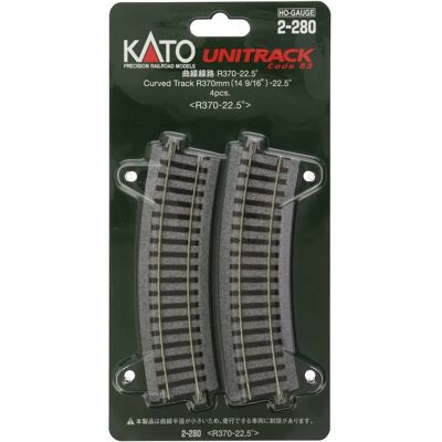 GOALMART KATO HO-Gleisbogen - 4 Stück - Modelleisenbahnzubehör GOALMART KATO HO-Gleisbogen - 4 Stück - Modelleisenbahnzubehör