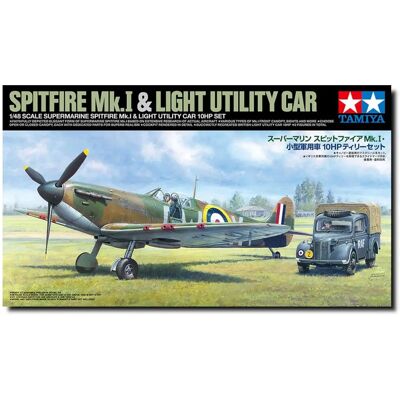 Tamiya Échelle 1:48 Spitfire Mk.I et Véhicule Militaire - Publicité Tamiya Échelle 1:48 Spitfire Mk.I et Véhicule Militaire - Publicité