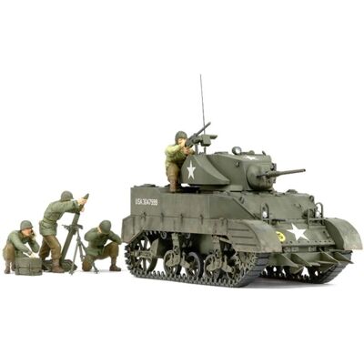 Kit de Modelo Militar Tamiya M5A1 com Figuras - Escala 1:35 Kit de Modelo Militar Tamiya M5A1 com Figuras - Escala 1:35